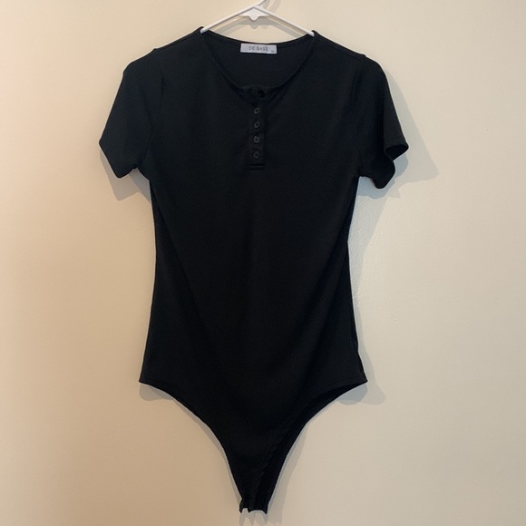 Womens De Base black bodysuit size M worn - Picture 3 of 4